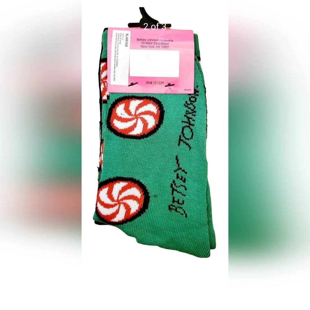 Betsey Johnson Christmas Santa Crew Socks‎ 3 Pairs New